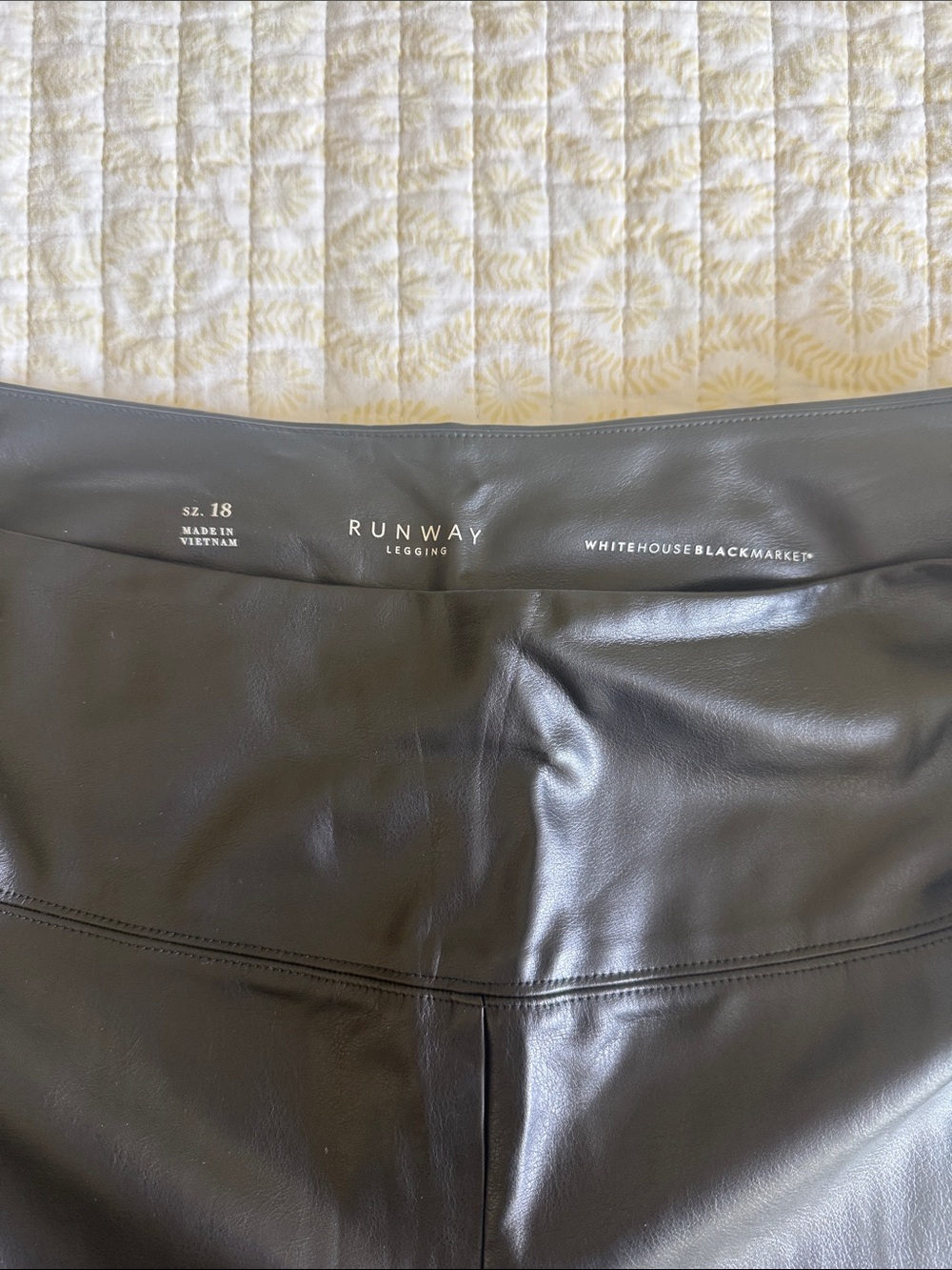 White House Black Market Runway Faux Leather Leggings in Black